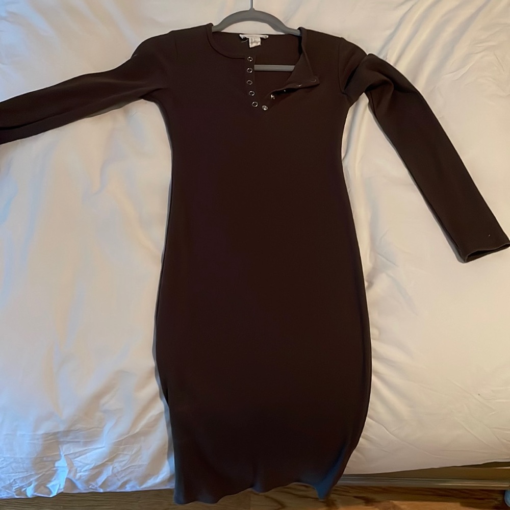 3 Dress Bundle-Forever 21 long sleeve cotton midi dresses. Black, olive & grey